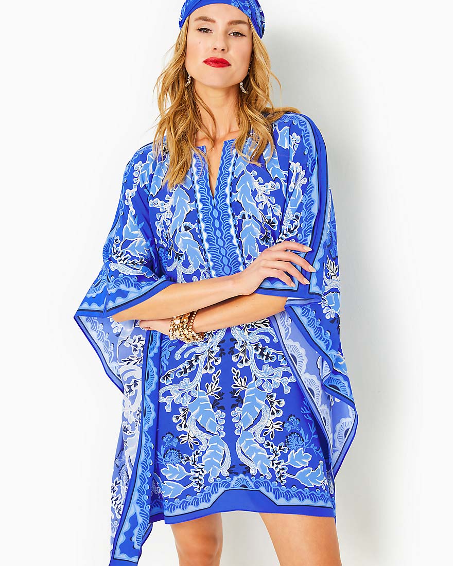 Cinzia Silk Caftan – Splash of Pink - Your Lilly Pulitzer Store