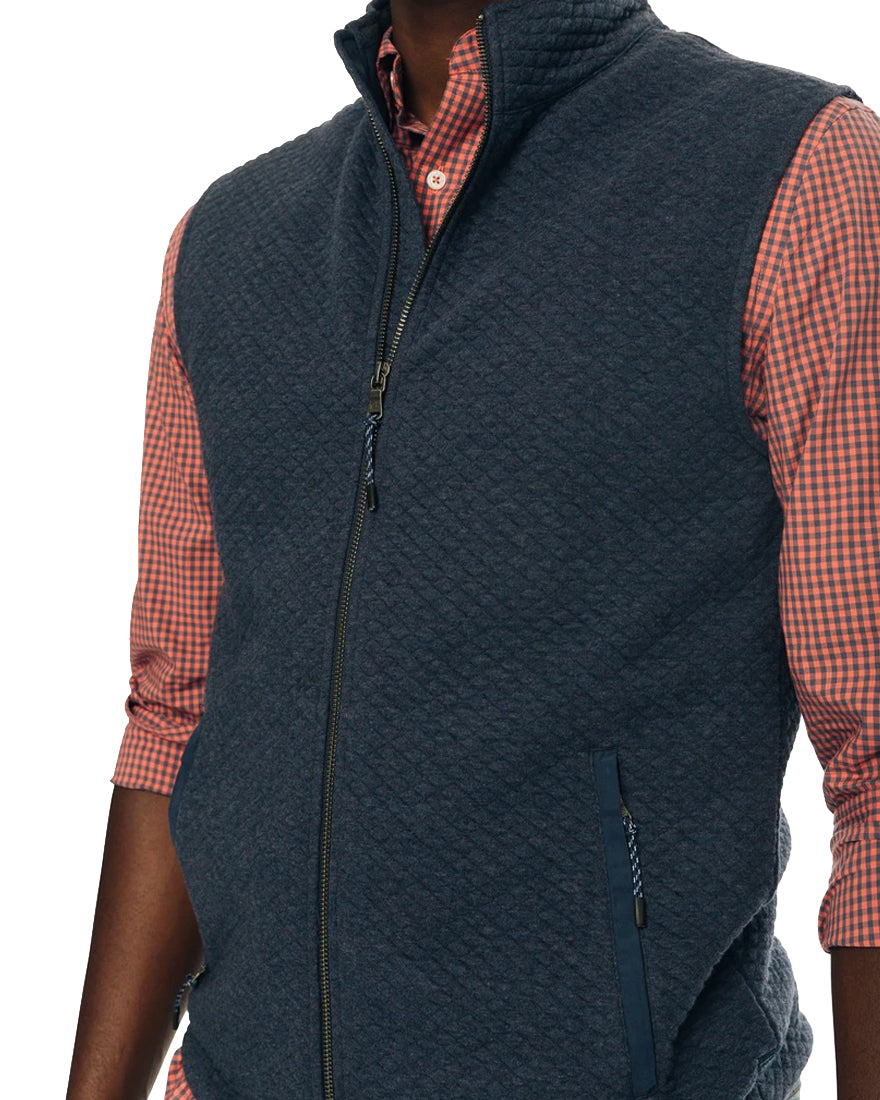 Mens Sundown Quilted Vest - Heather True Navy - 3