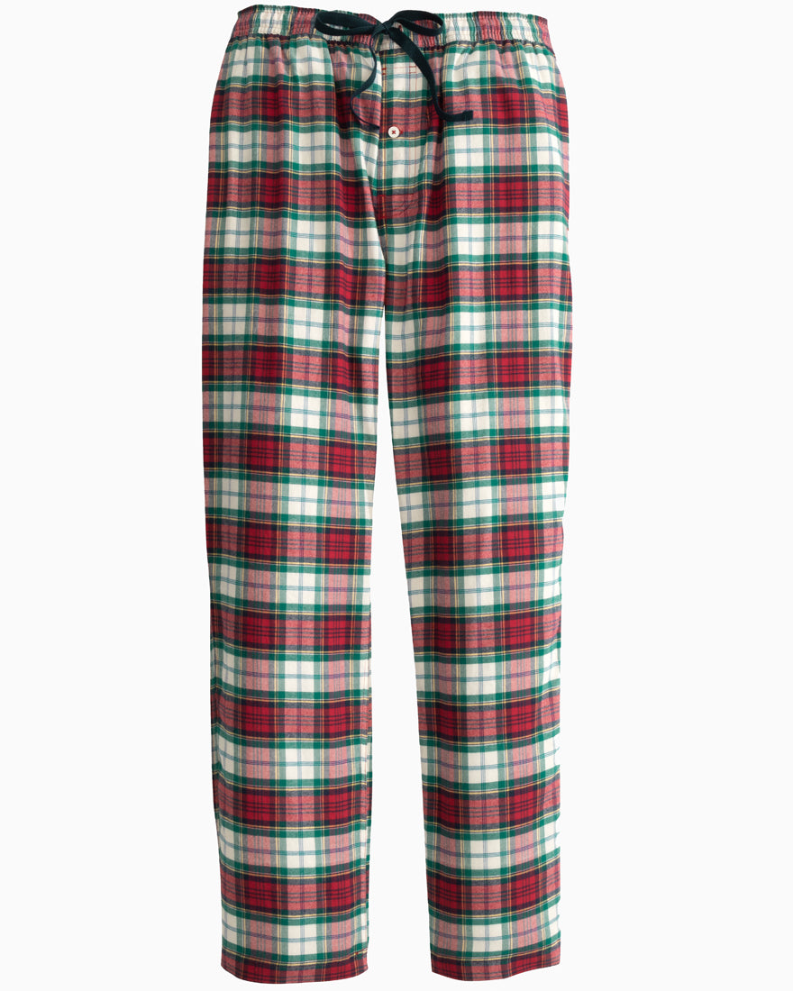 Mens Pinedrop Plaid Lounge Pants - Charleston Red - 1