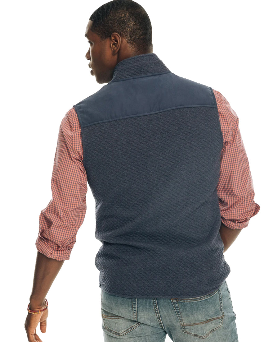 Mens Sundown Quilted Vest - Heather True Navy