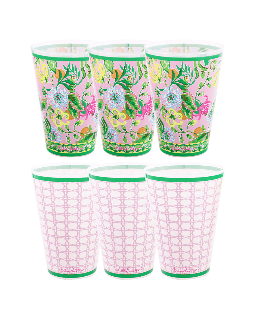 Pool Cups - Via Amore Spritzer And Conch Shell Pink Caning - 2