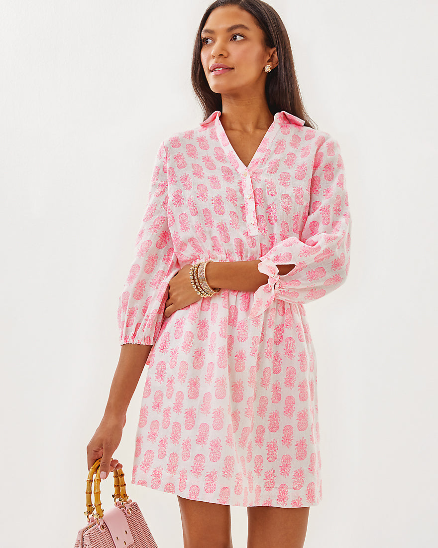 Abralynn Long Sleeve Linen Shirtdress