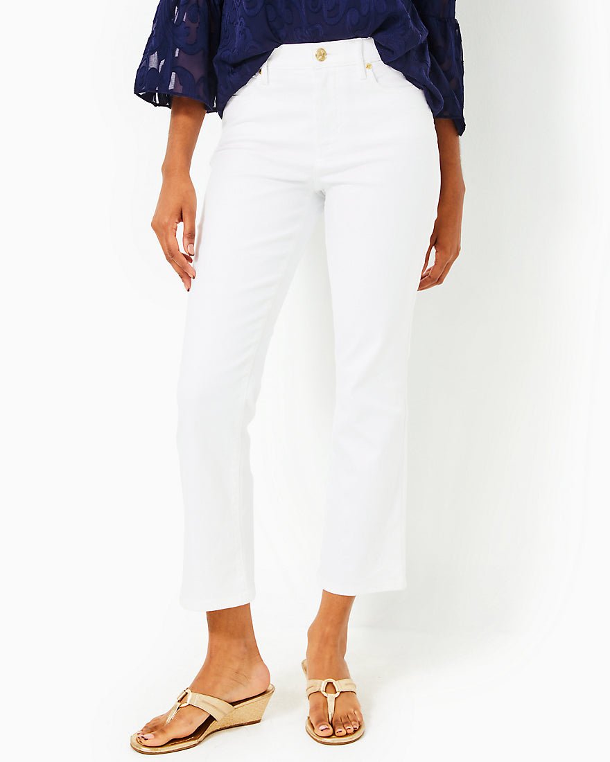 Annet High Rise Crop Flare Jean - Resort White - 1