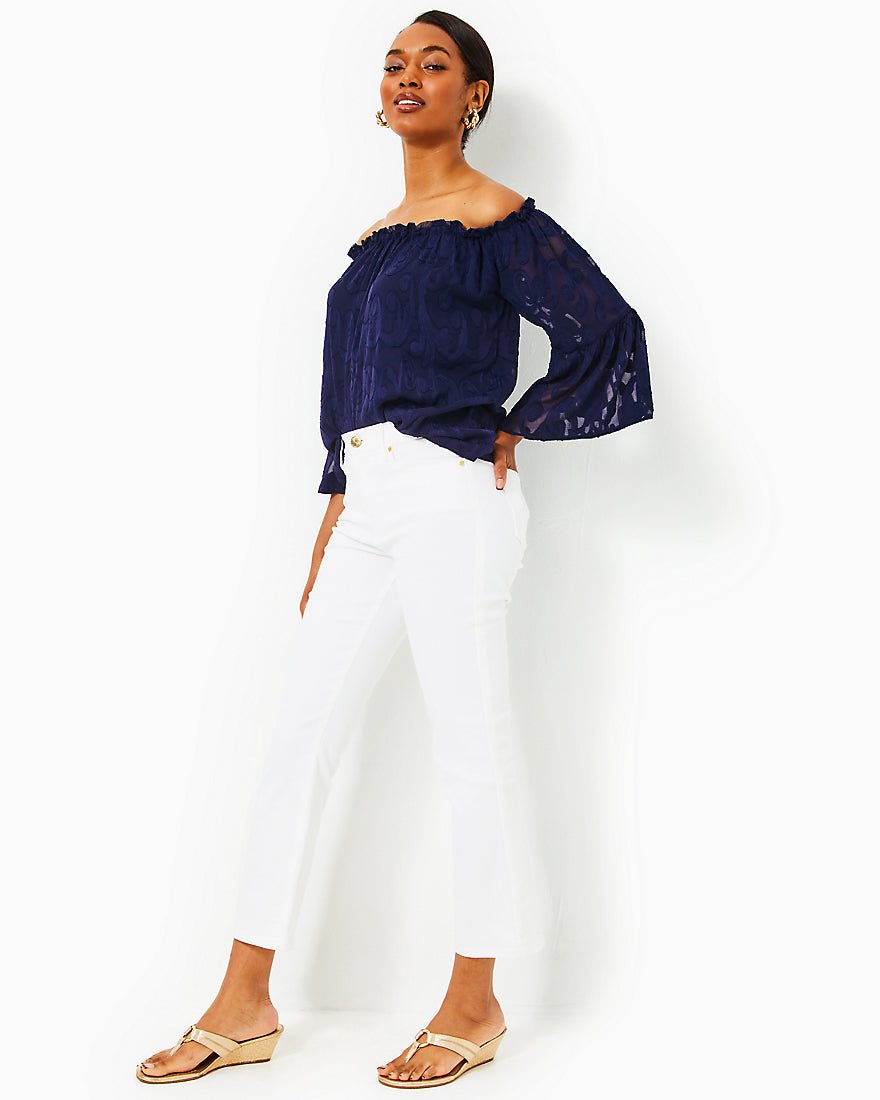 Annet High Rise Crop Flare Jean - Resort White - 3