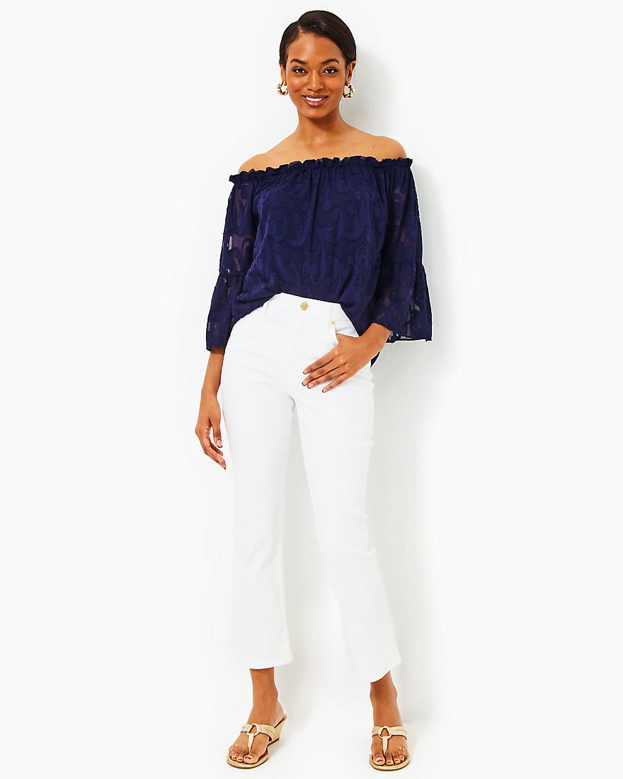 Annet High Rise Crop Flare Jean - Resort White - 4