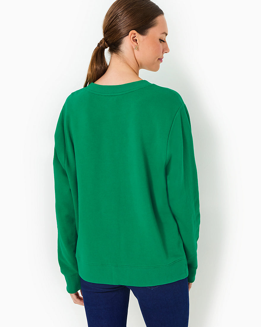 Ballad Long Sleeve Sweatshirt - Fiddle Leaf Green Palm Trees - 5