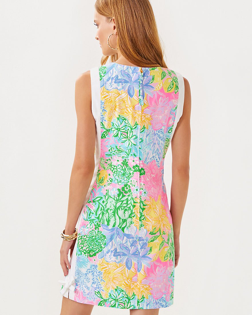 Beckler Stretch Shift Dress - Multi Bright Delight Patch