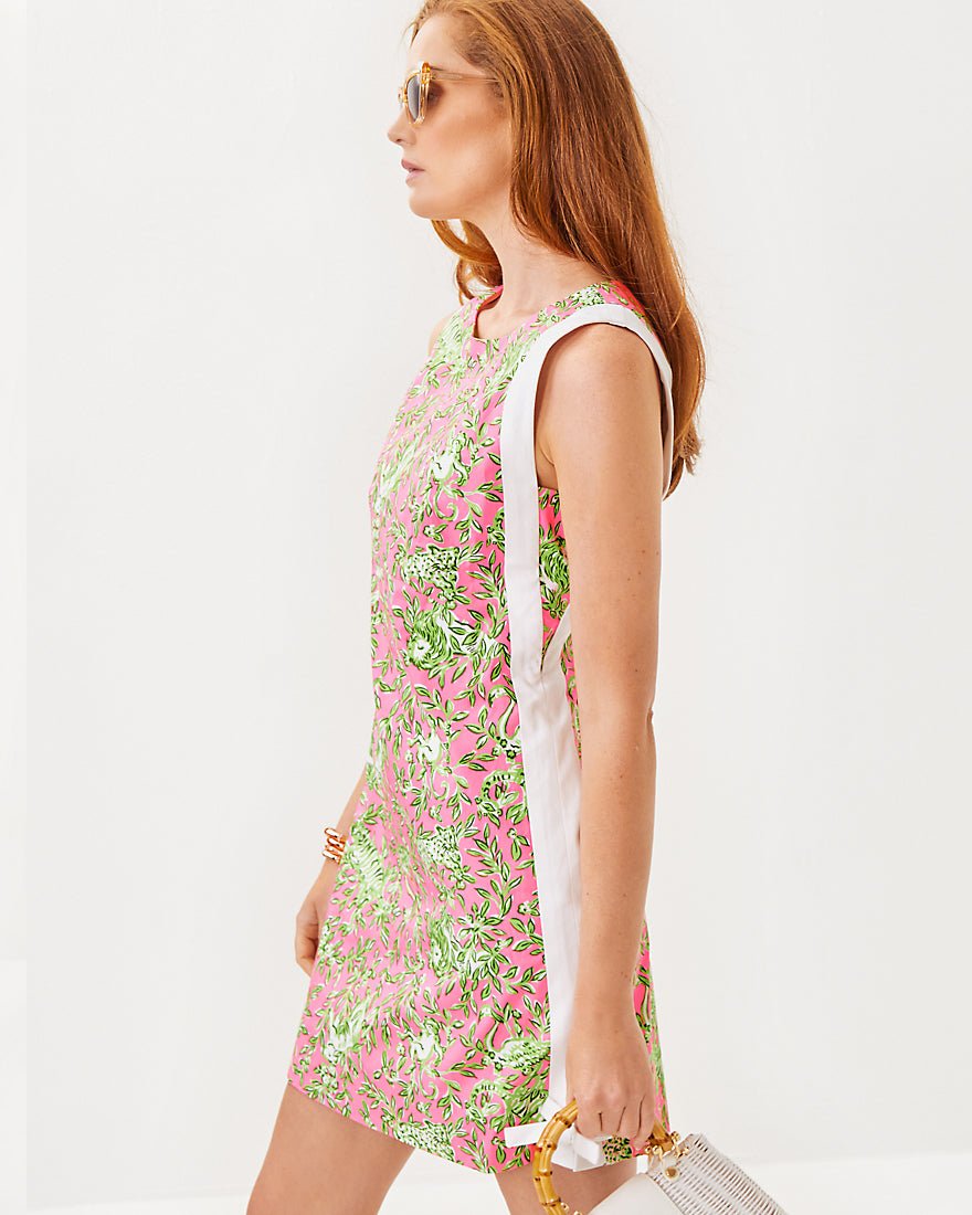 Beckler Stretch Shift Dress - Rousseau Pink Mane Character Energy