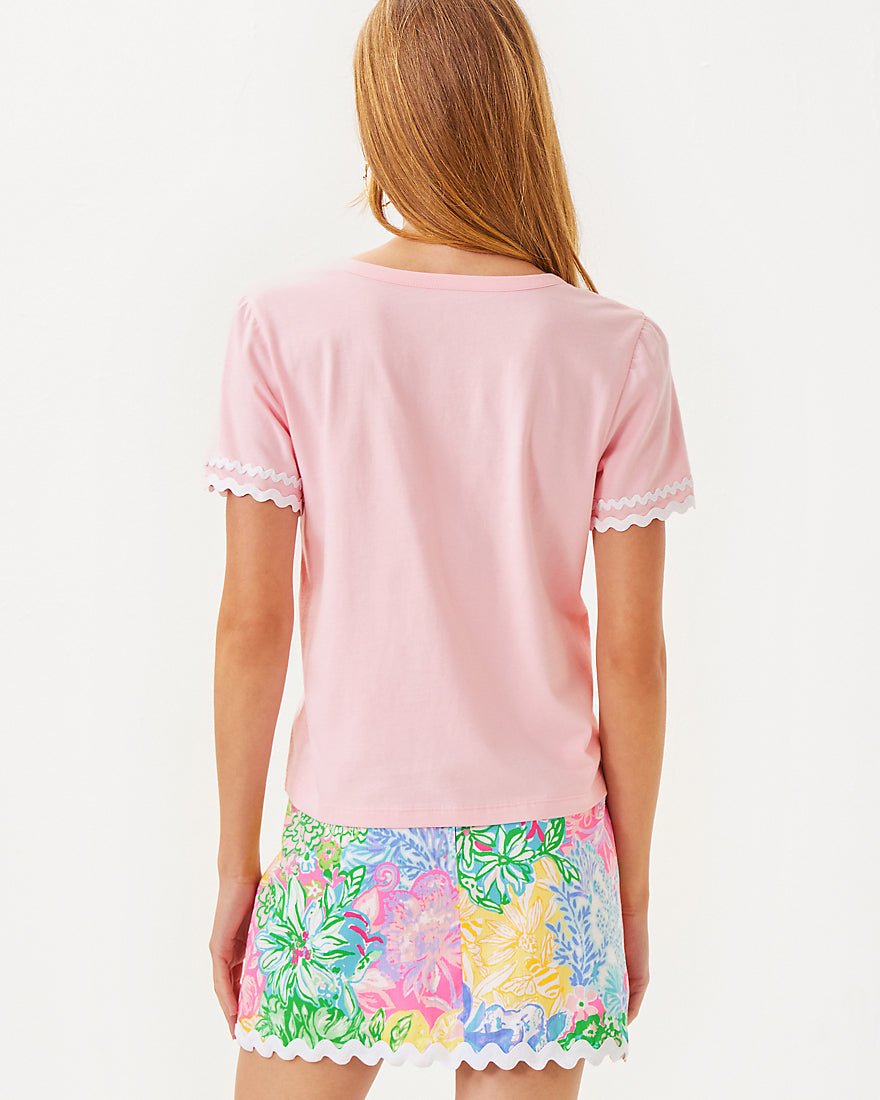 Clairmont Trimmed Knit Top - Pink Muse