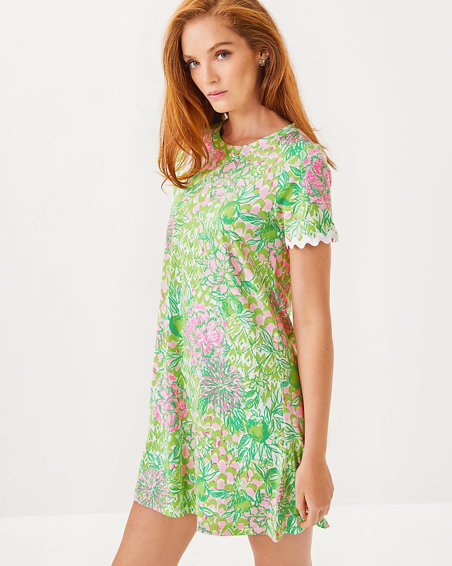 Cody Short Sleeve Dress - Fauna Green Lime Feeling Good