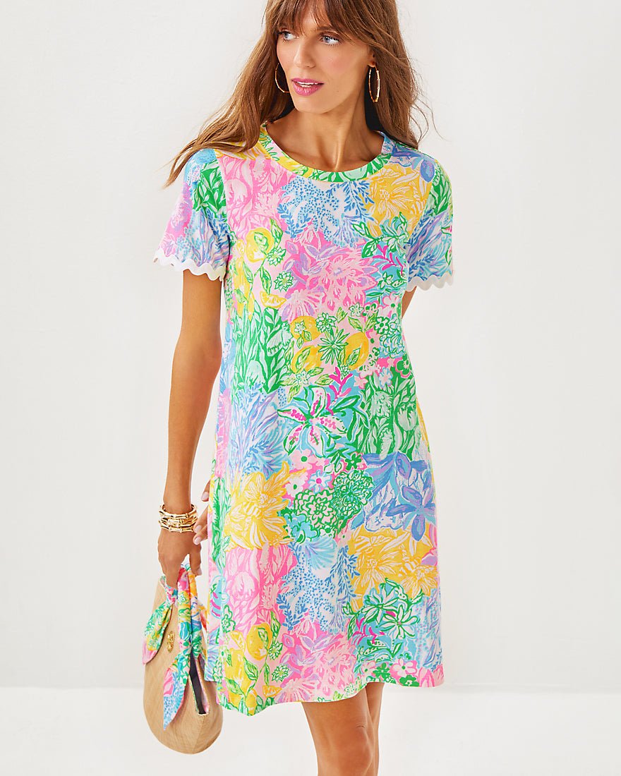 Cody Short Sleeve Dress - Multi Bright Delight Patch