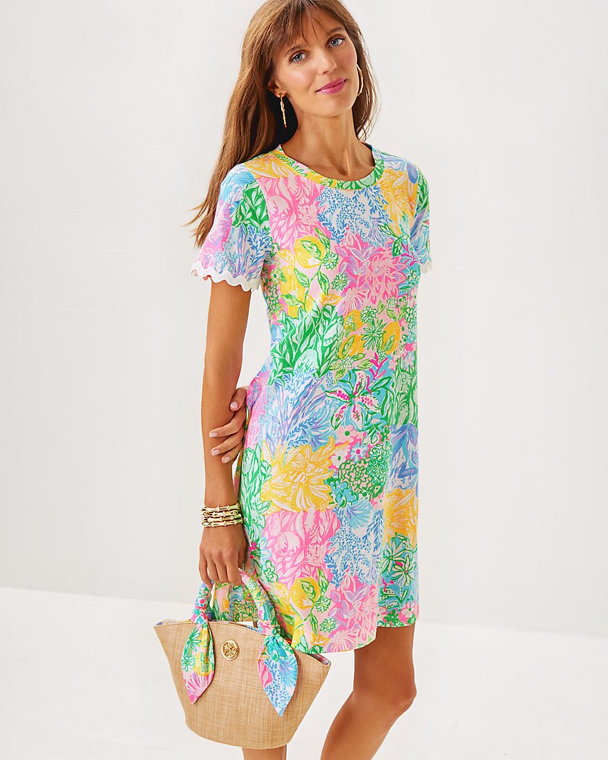 Cody Short Sleeve Dress - Multi Bright Delight Patch