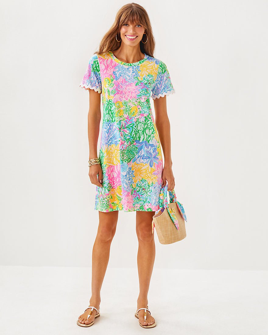 Cody Short Sleeve Dress - Multi Bright Delight Patch