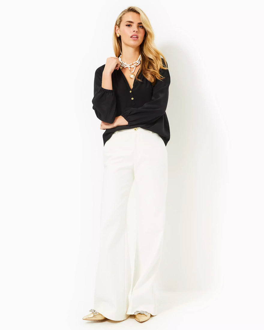 Colletti High Rise Trouser - Coconut - 1