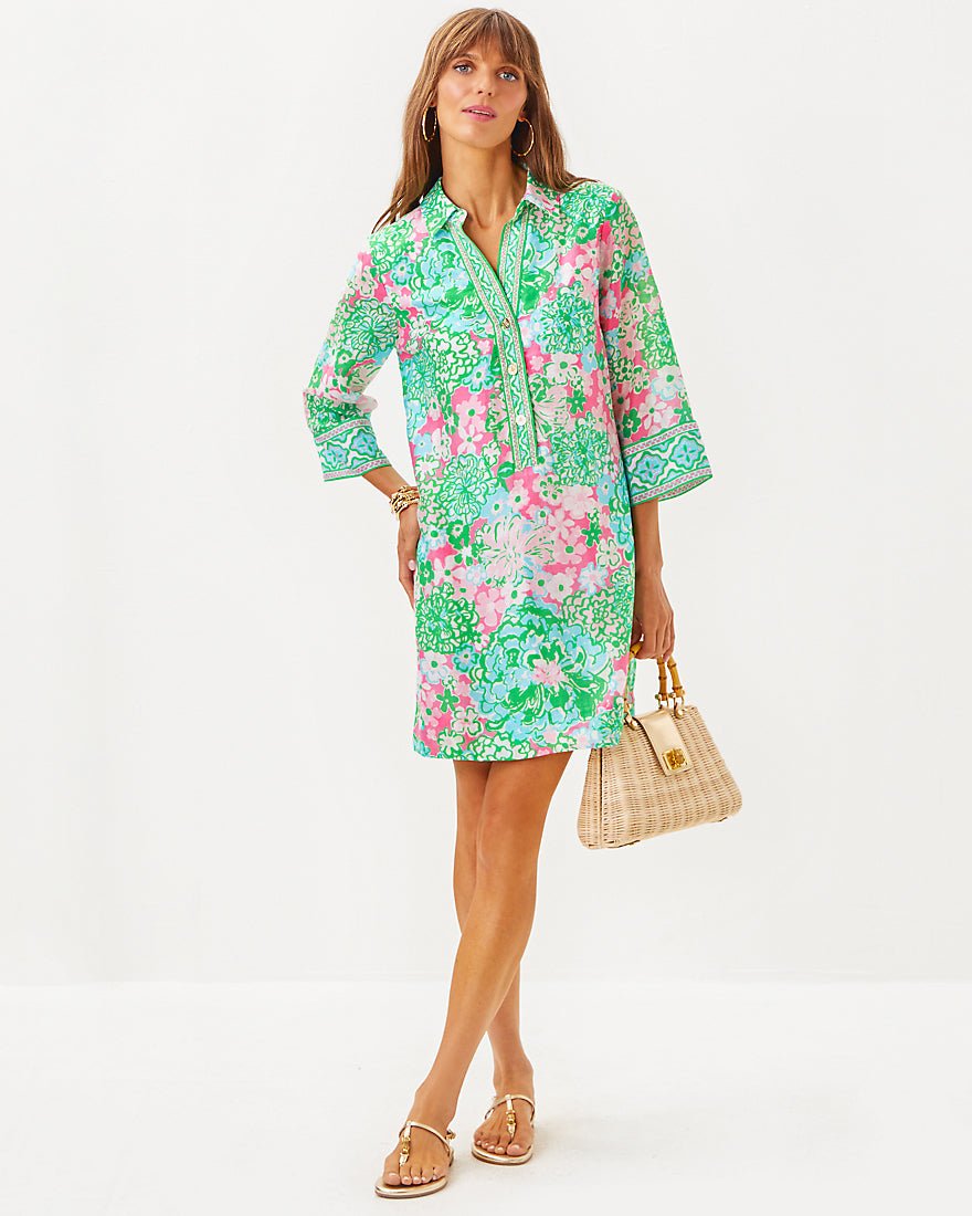 Daphnie Tunic Dress - Multi Plumes In Bloom