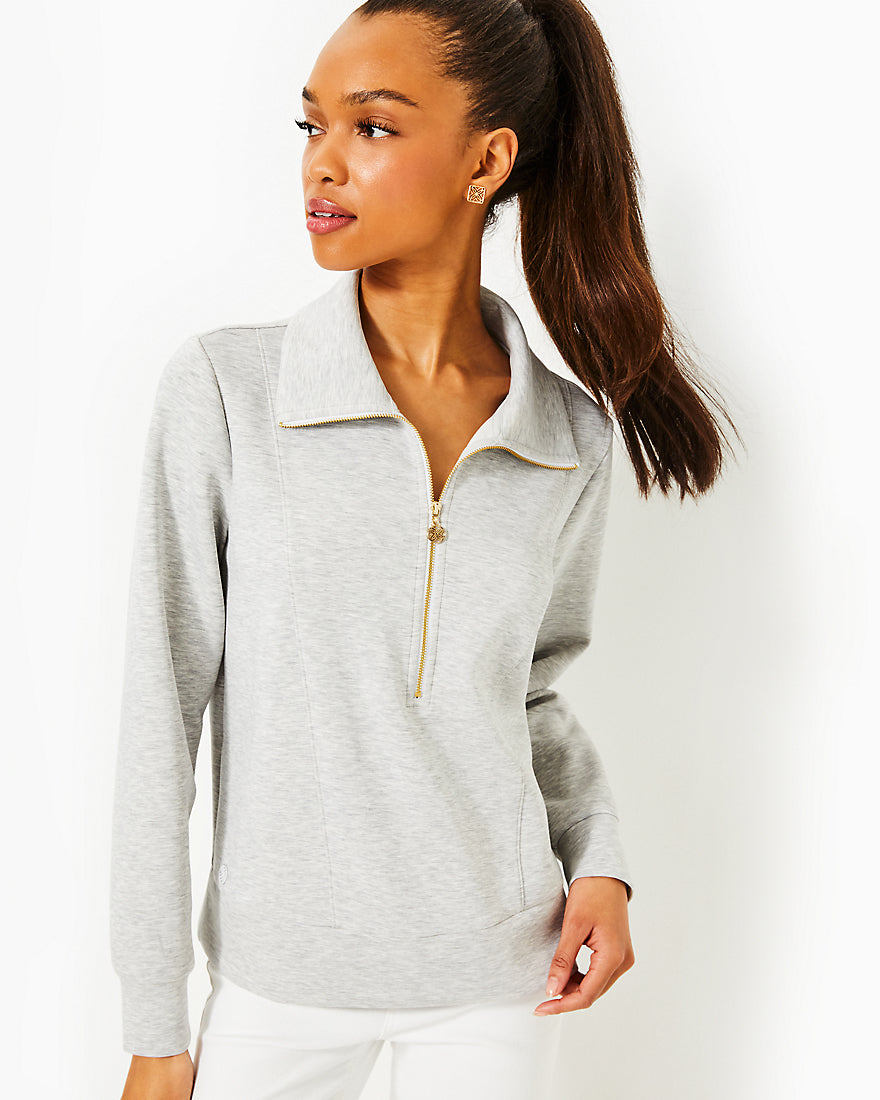 Eleni Upf 50 Plus Pullover - Heathered Pebble Beach