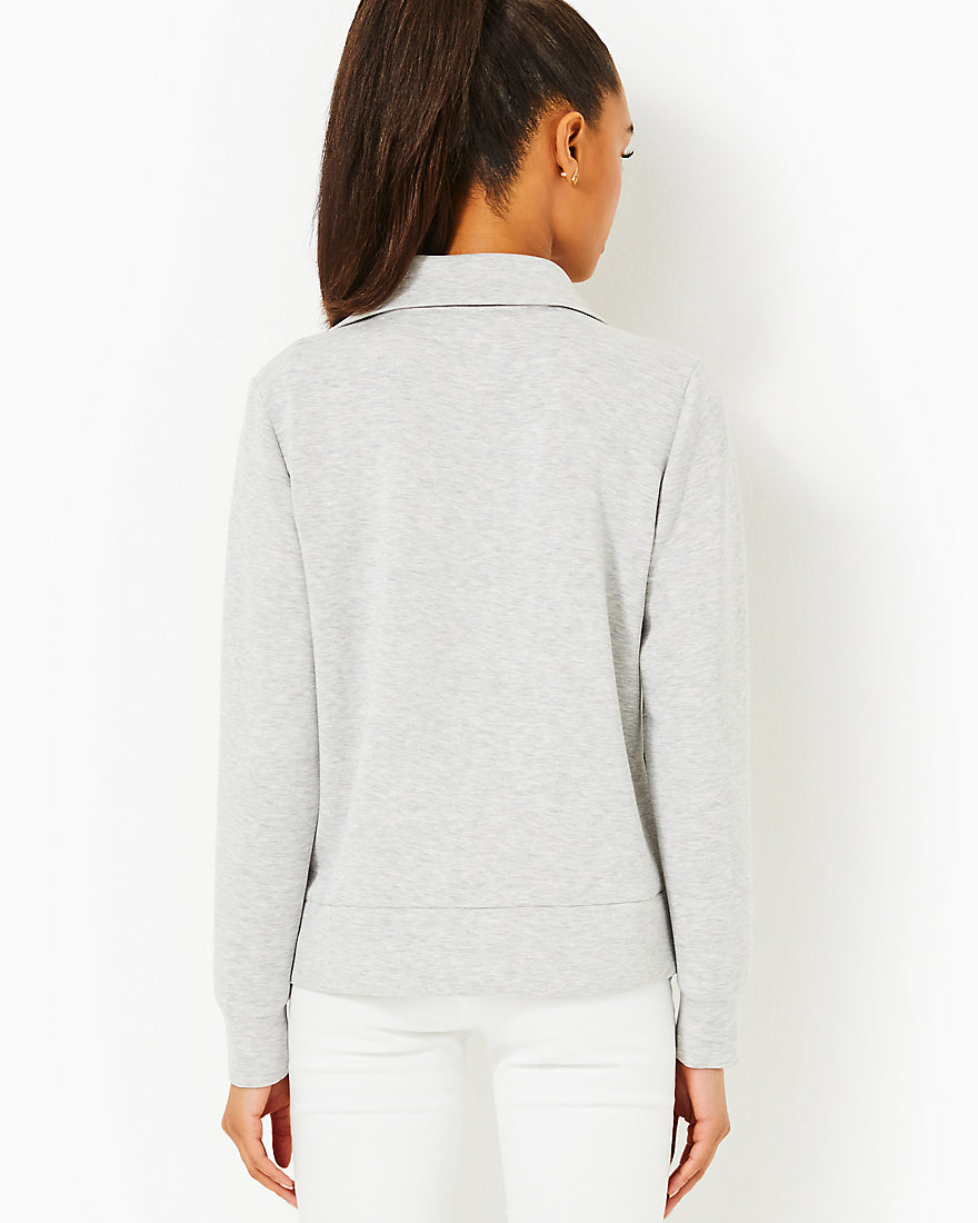 Eleni Upf 50 Plus Pullover - Heathered Pebble Beach