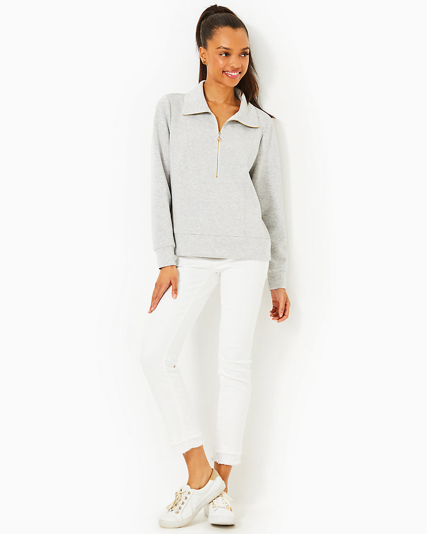 Eleni Upf 50 Plus Pullover - Heathered Pebble Beach