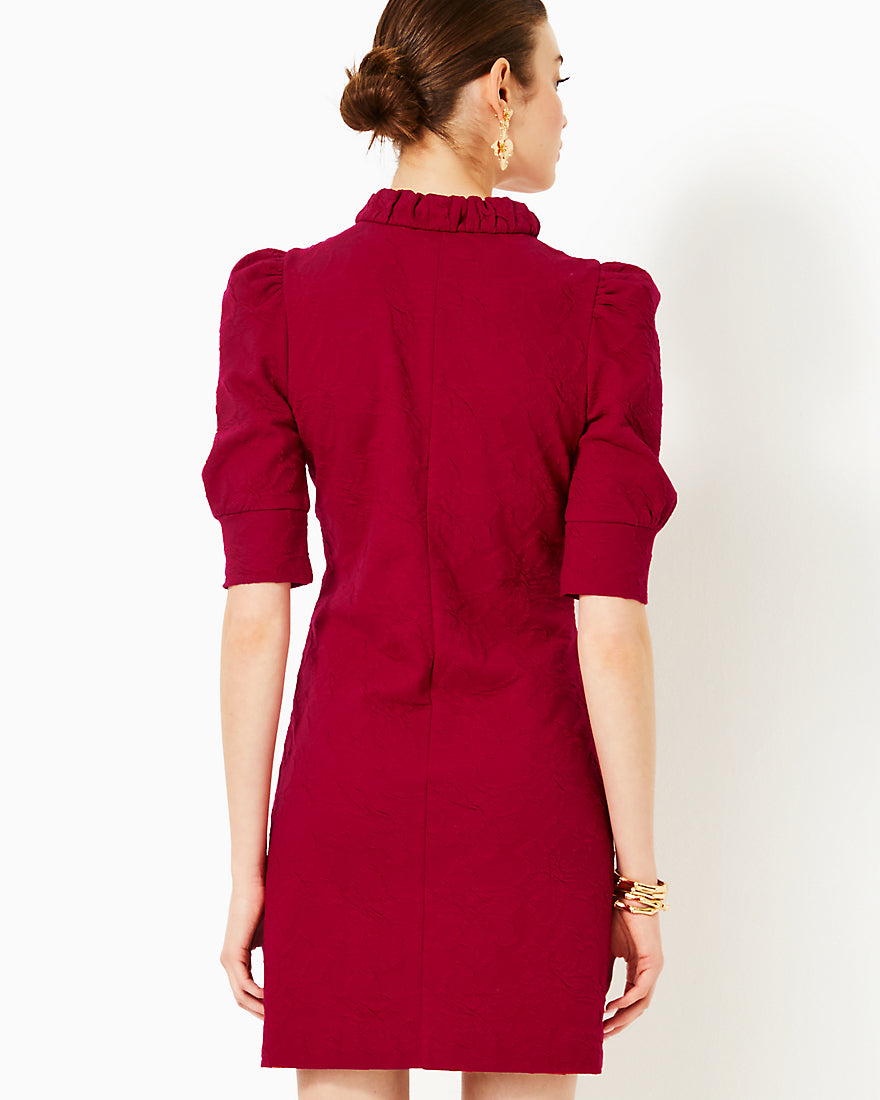 Elsey Elbow Sleeve Dress - Malbec Red - 2