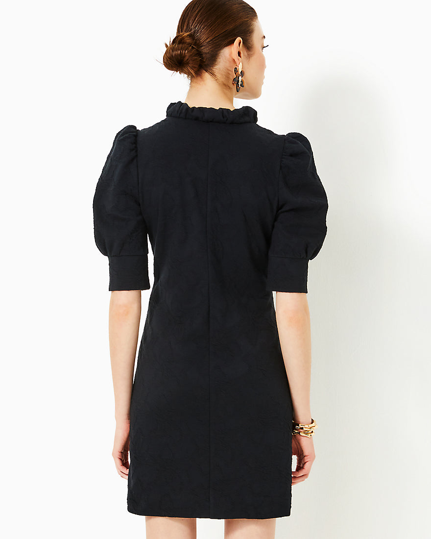 Elsey Elbow Sleeve Dress - Noir - 6