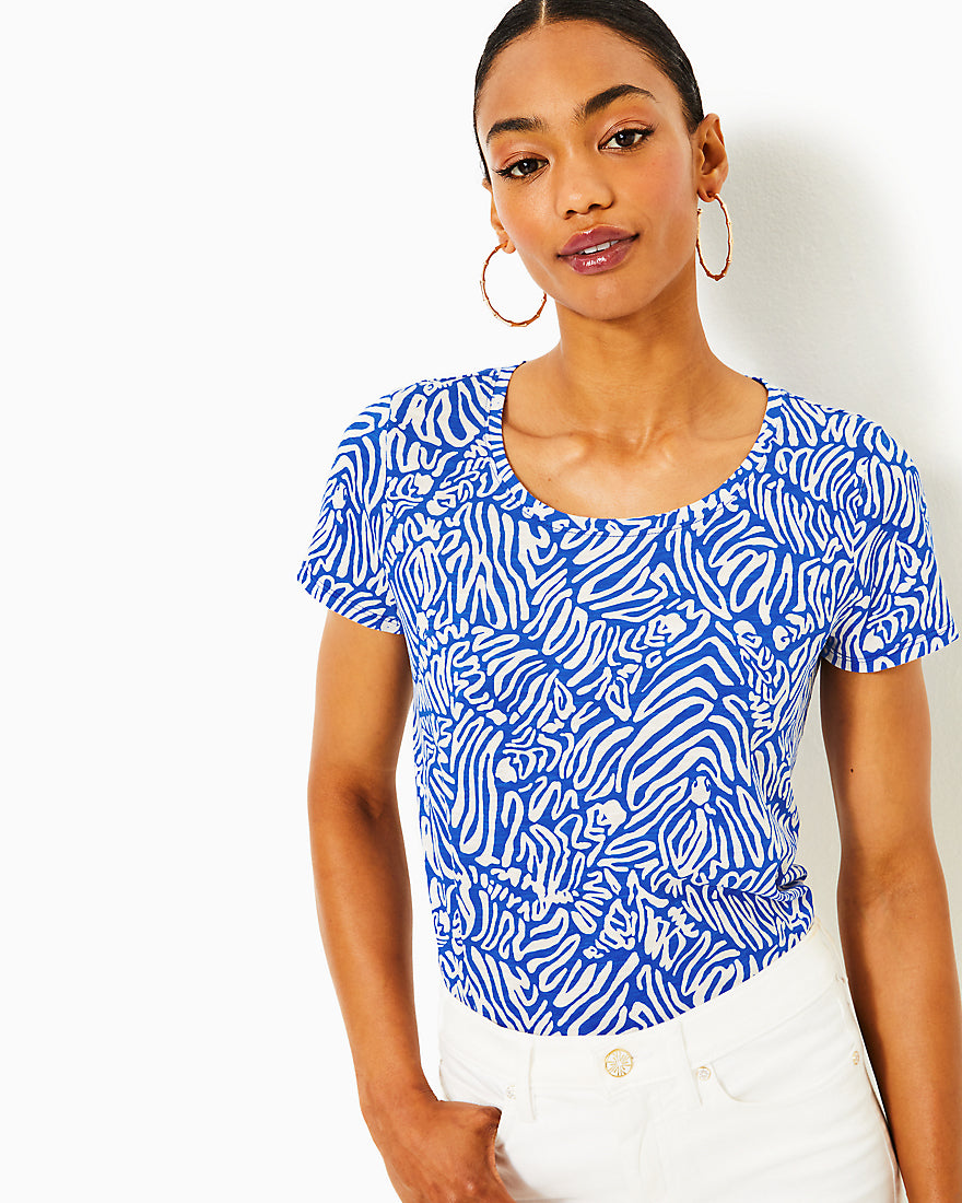 Etta Scoop Neck Top - Martinique Blue Zee Bebe - 9