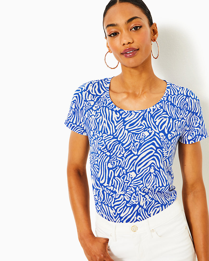 Etta Scoop Neck Top - Martinique Blue Zee Bebe - 12