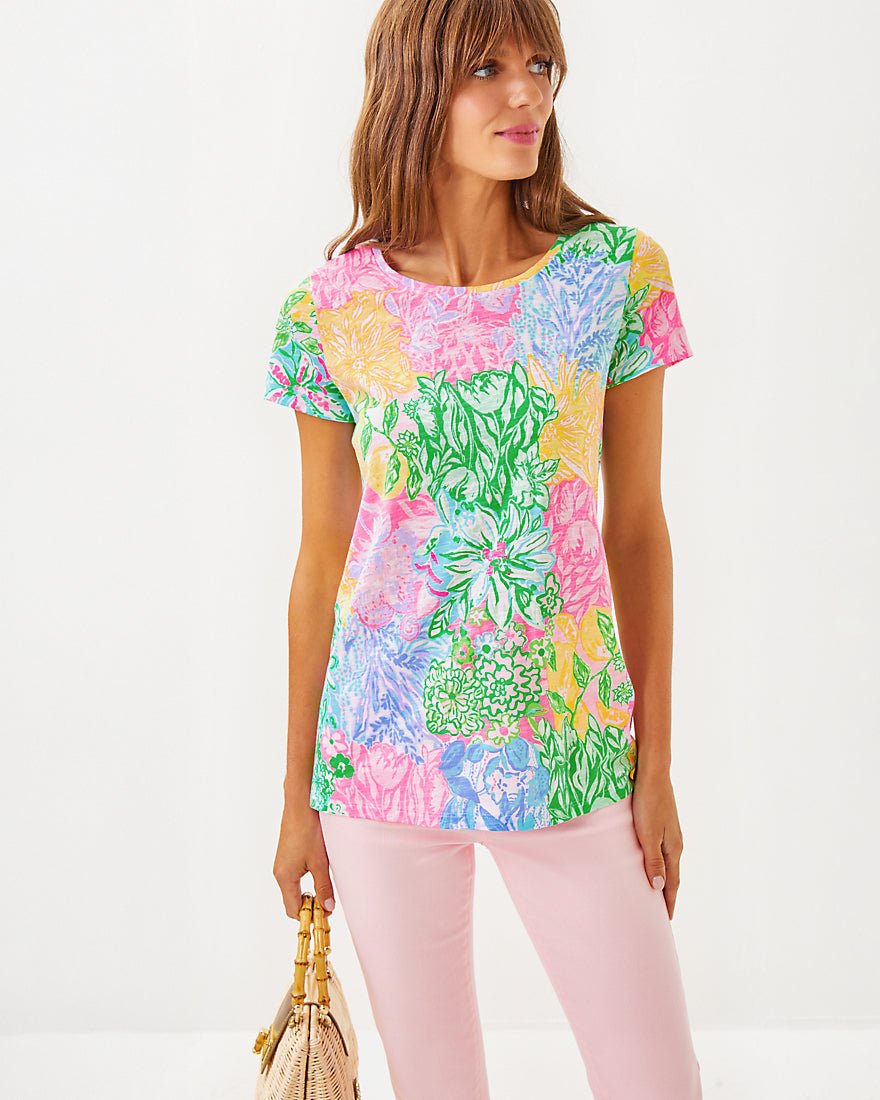 Etta Scoop Neck Top - Multi Bright Delight Patch