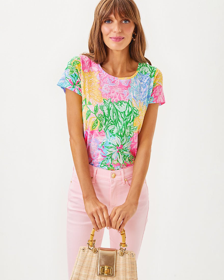 Etta Scoop Neck Top - Multi Bright Delight Patch