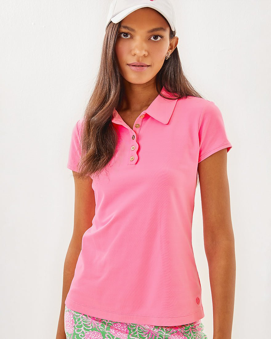 Frida Scallop Polo Upf 50 Plus - Rousseau Pink