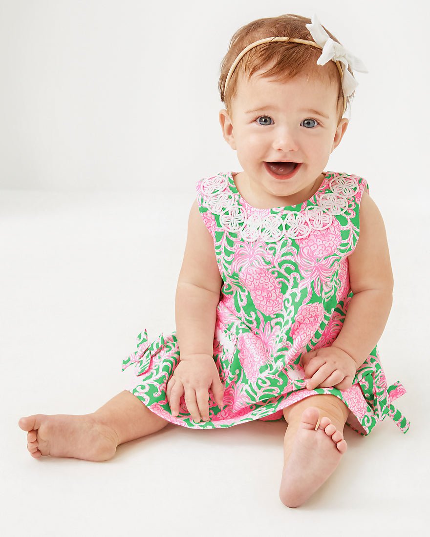 Girls Baby Lilly Shift Dress - Fauna Green Party Like A Pineapple