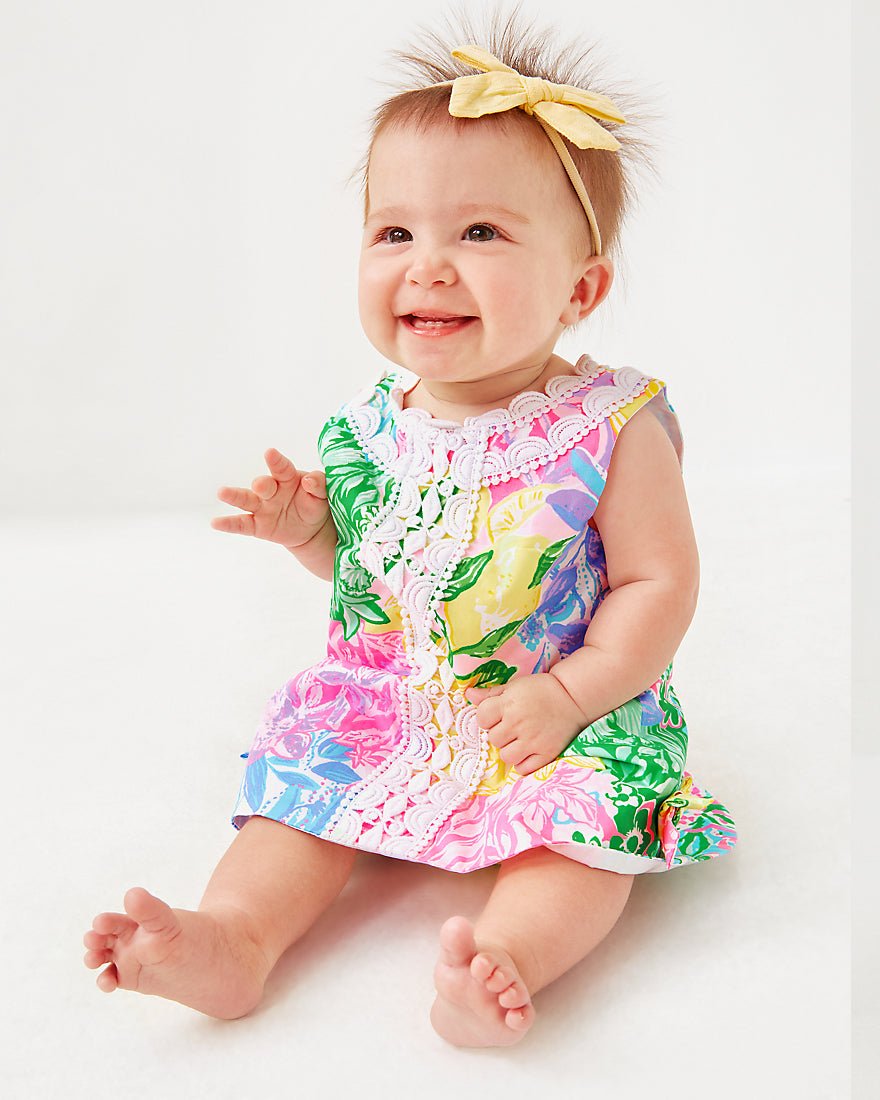 Girls Baby Lilly Shift Dress - Multi Bright Delight Patch