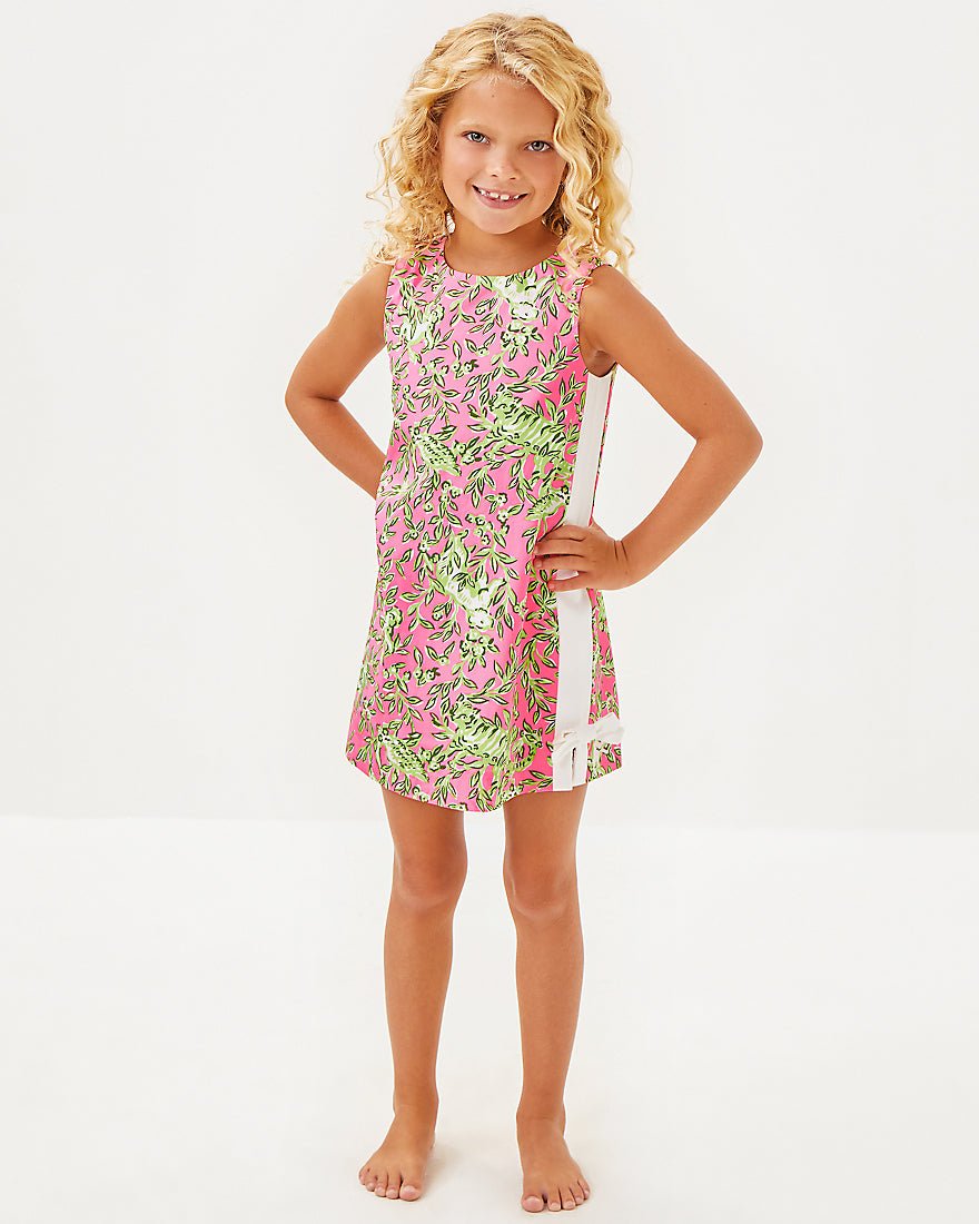 Girls Little Lilly Classic Shift Dress - Rousseau Pink Mane Character Energy