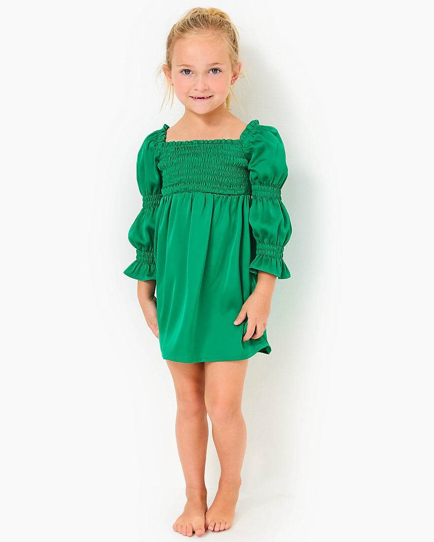 Girls Mini Beyonca Dress - Fiddle Leaf Green - 1