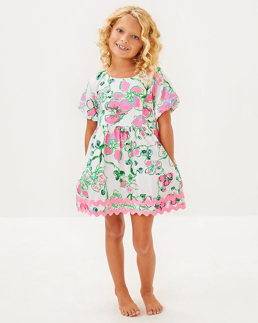 Girls Mini Knoxlie Dress - Multi Oversized Orchids On The Avenue