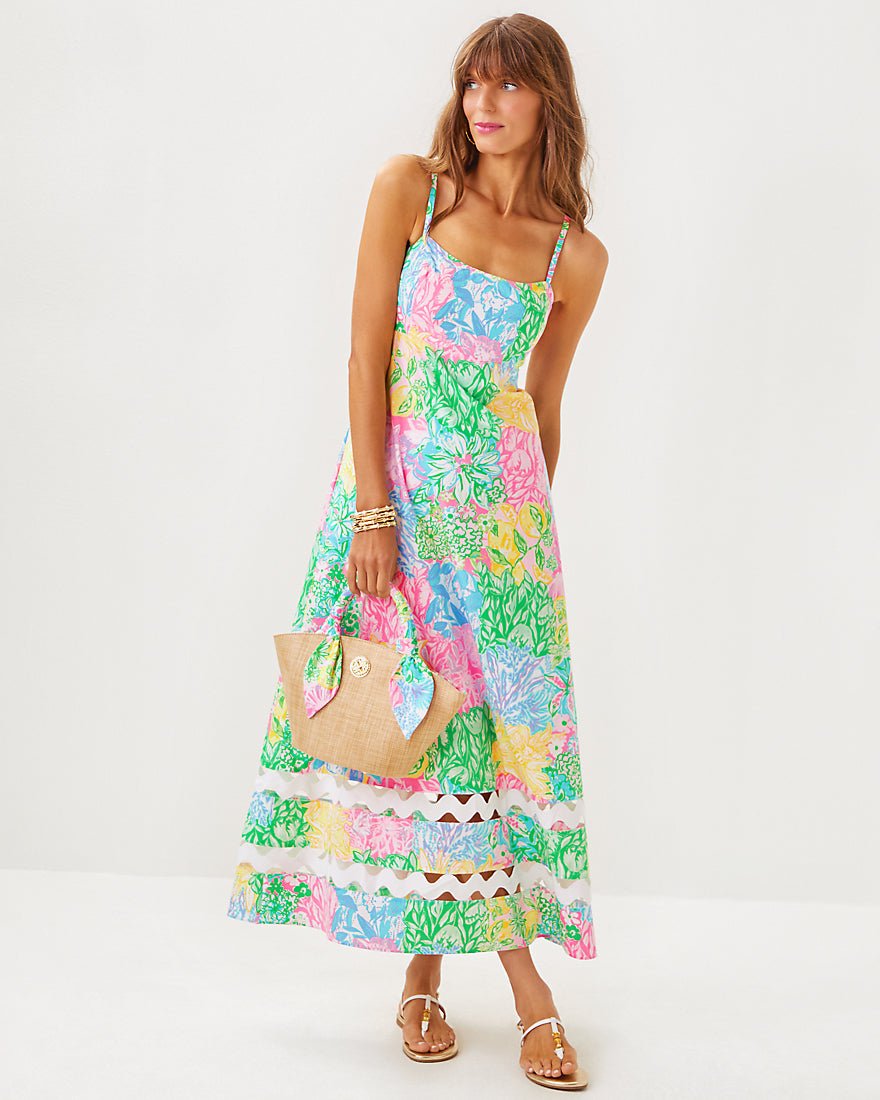 Haliey Midi Dress - Multi Bright Delight Patch