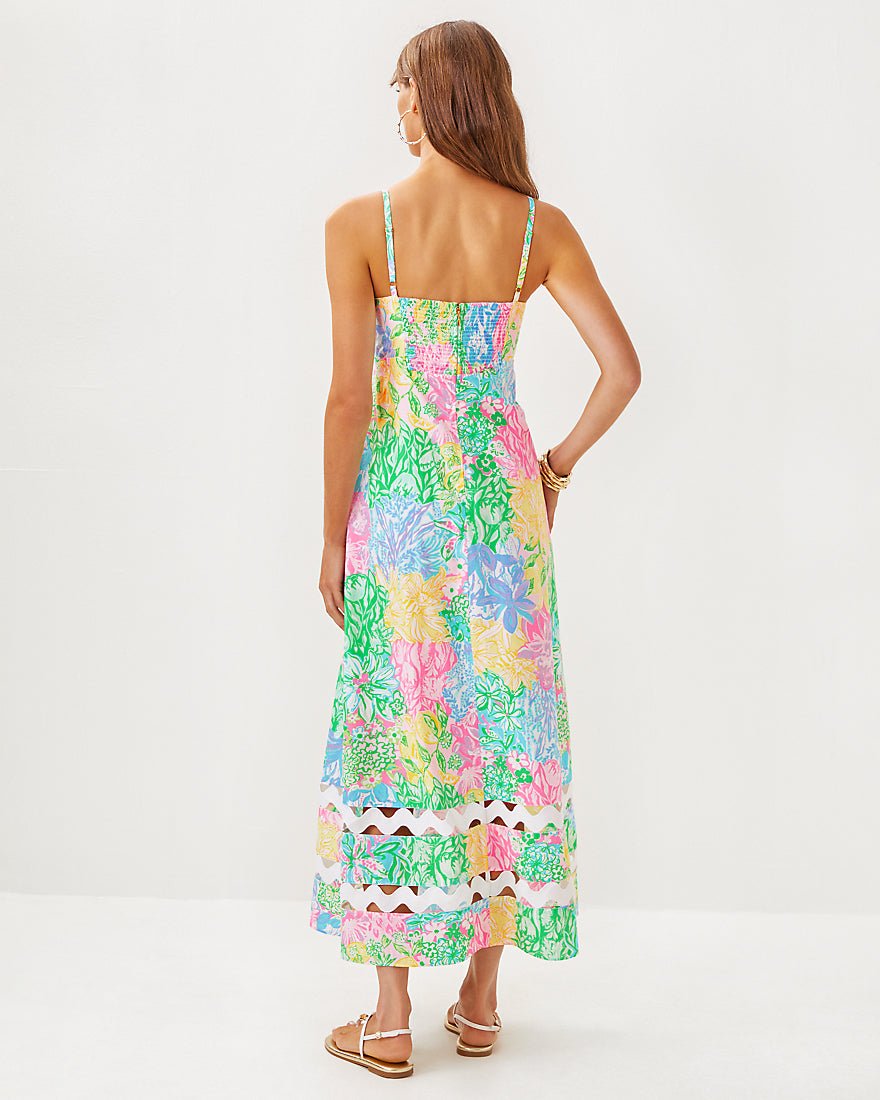 Haliey Midi Dress - Multi Bright Delight Patch