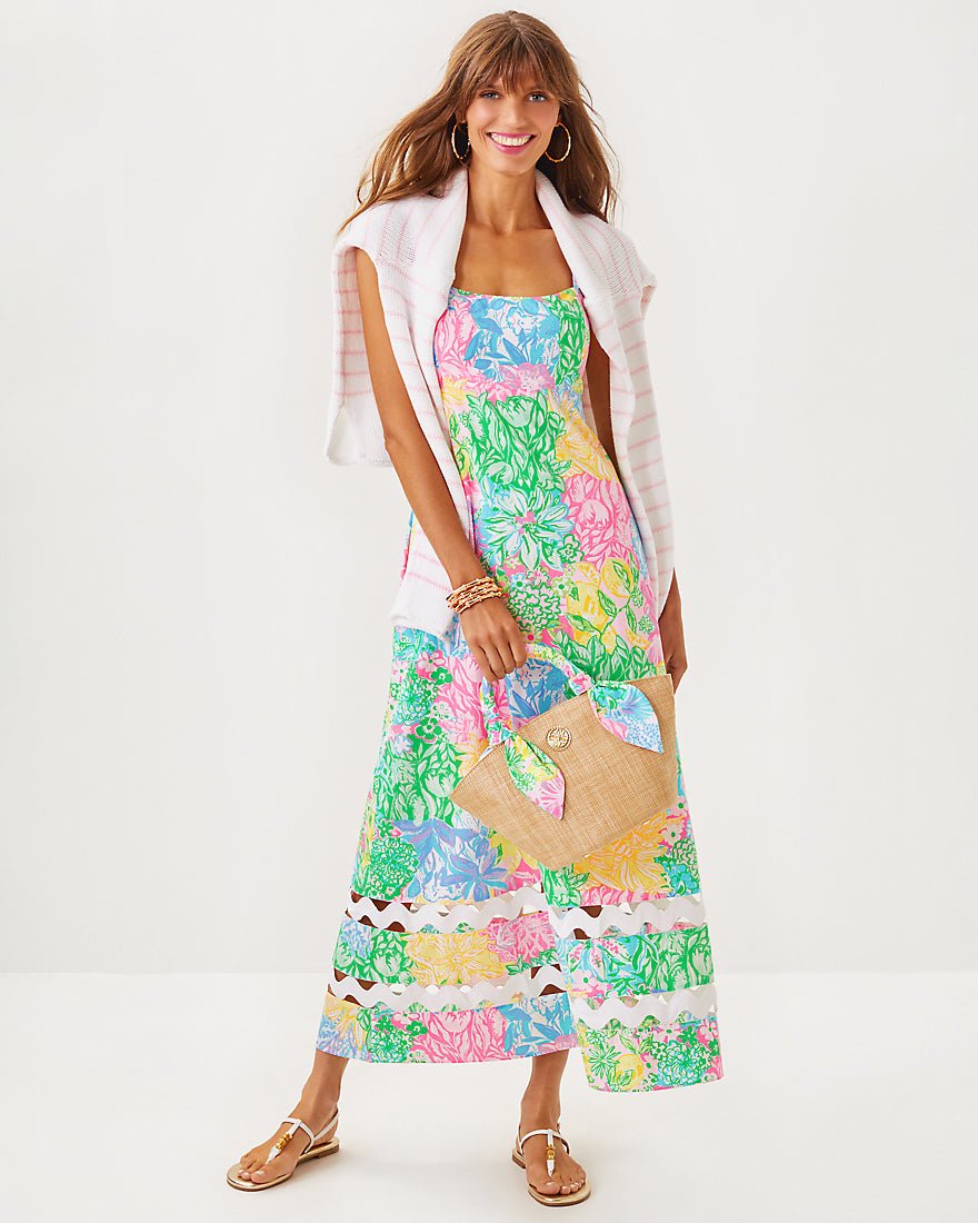 Haliey Midi Dress - Multi Bright Delight Patch