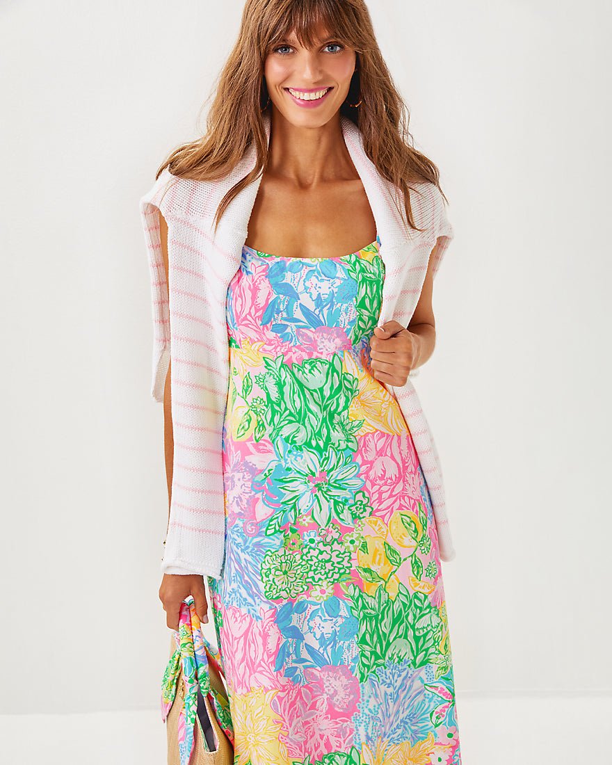 Haliey Midi Dress - Multi Bright Delight Patch