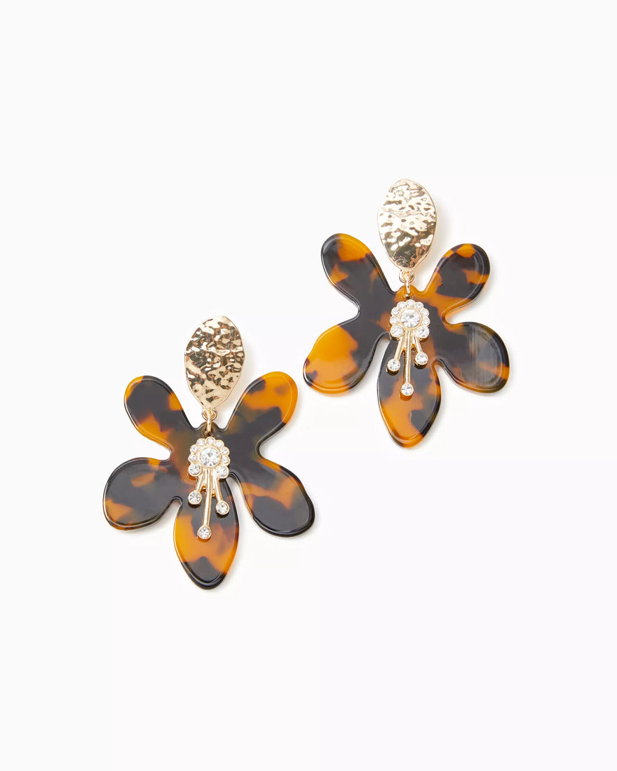 In A Flutter Earrings - Brown Tortoise