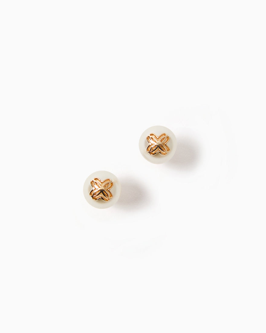 Lp Logo Pearl Stud Earrings