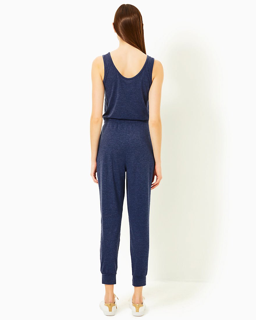 Maisie Upf 50 Plus Jumpsuit - Heathered Med Blue X Noir