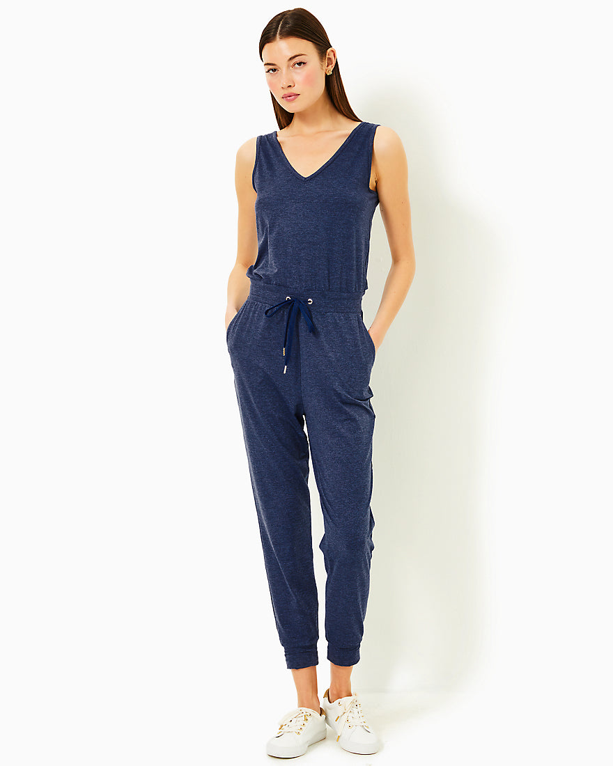 Maisie Upf 50 Plus Jumpsuit - Heathered Med Blue X Noir