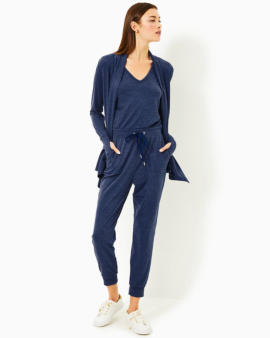 Maisie Upf 50 Plus Jumpsuit - Heathered Med Blue X Noir