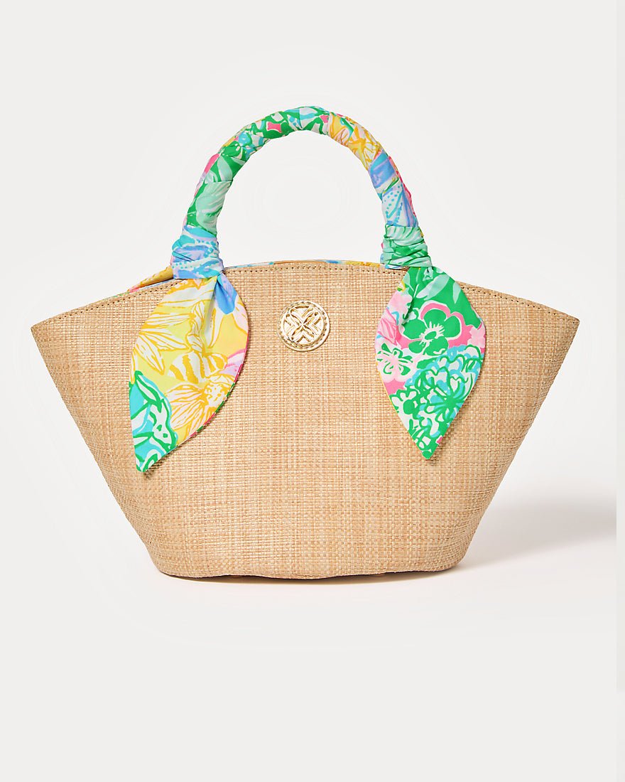 Malia Mini Straw Bag - Multi Bright Delight Patch