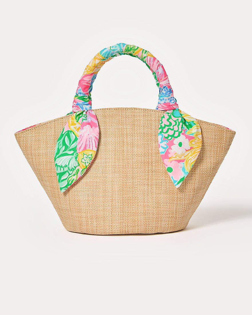 Malia Mini Straw Bag - Multi Bright Delight Patch