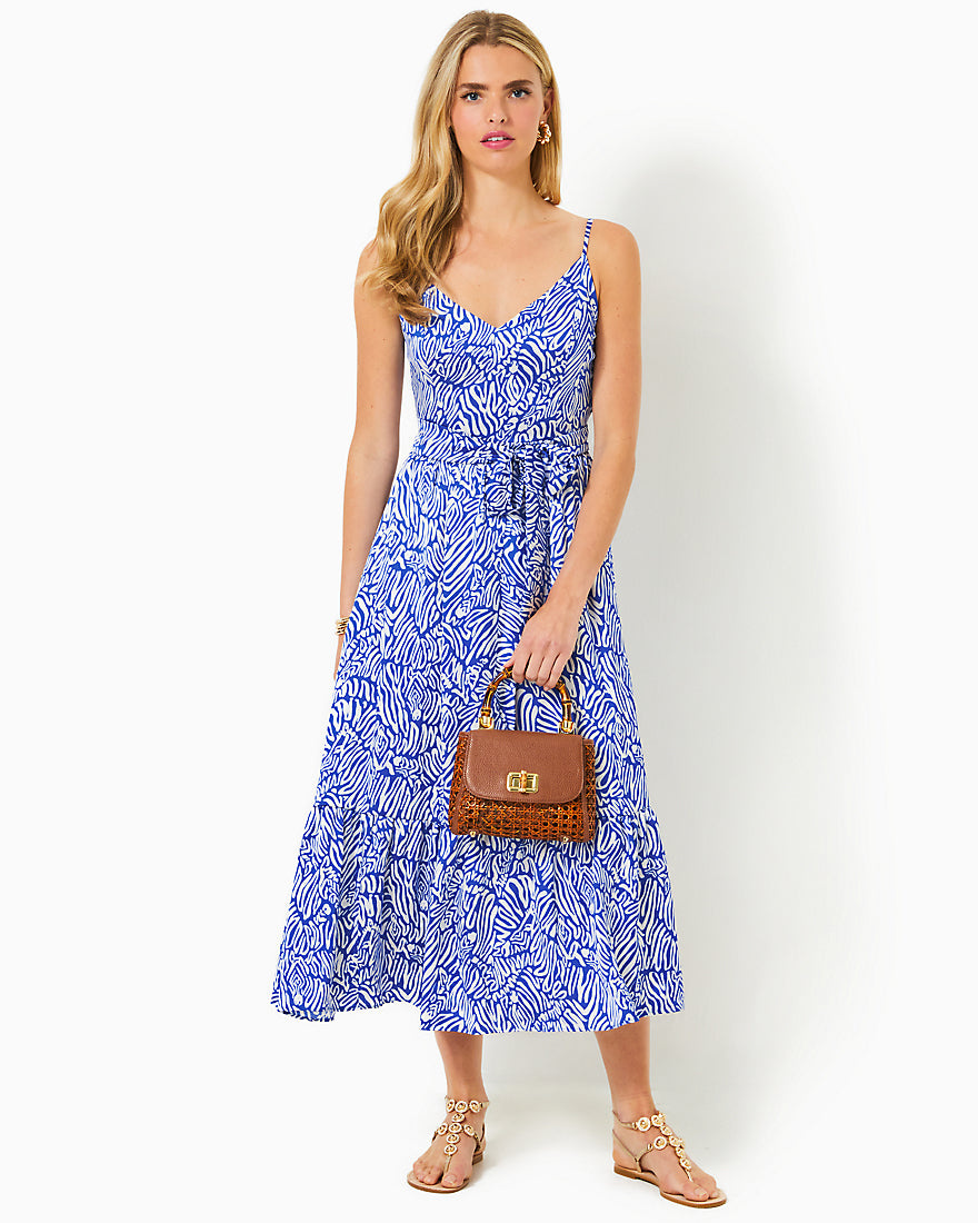 Marcelina Midi Dress - Martinique Blue Zee Bebe - 1