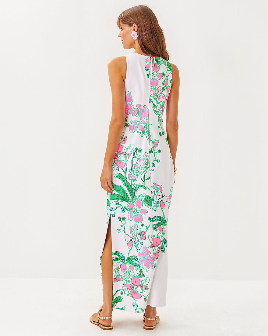 Melodie Maxi Dress - Multi Oversized Orchids On The Avenue