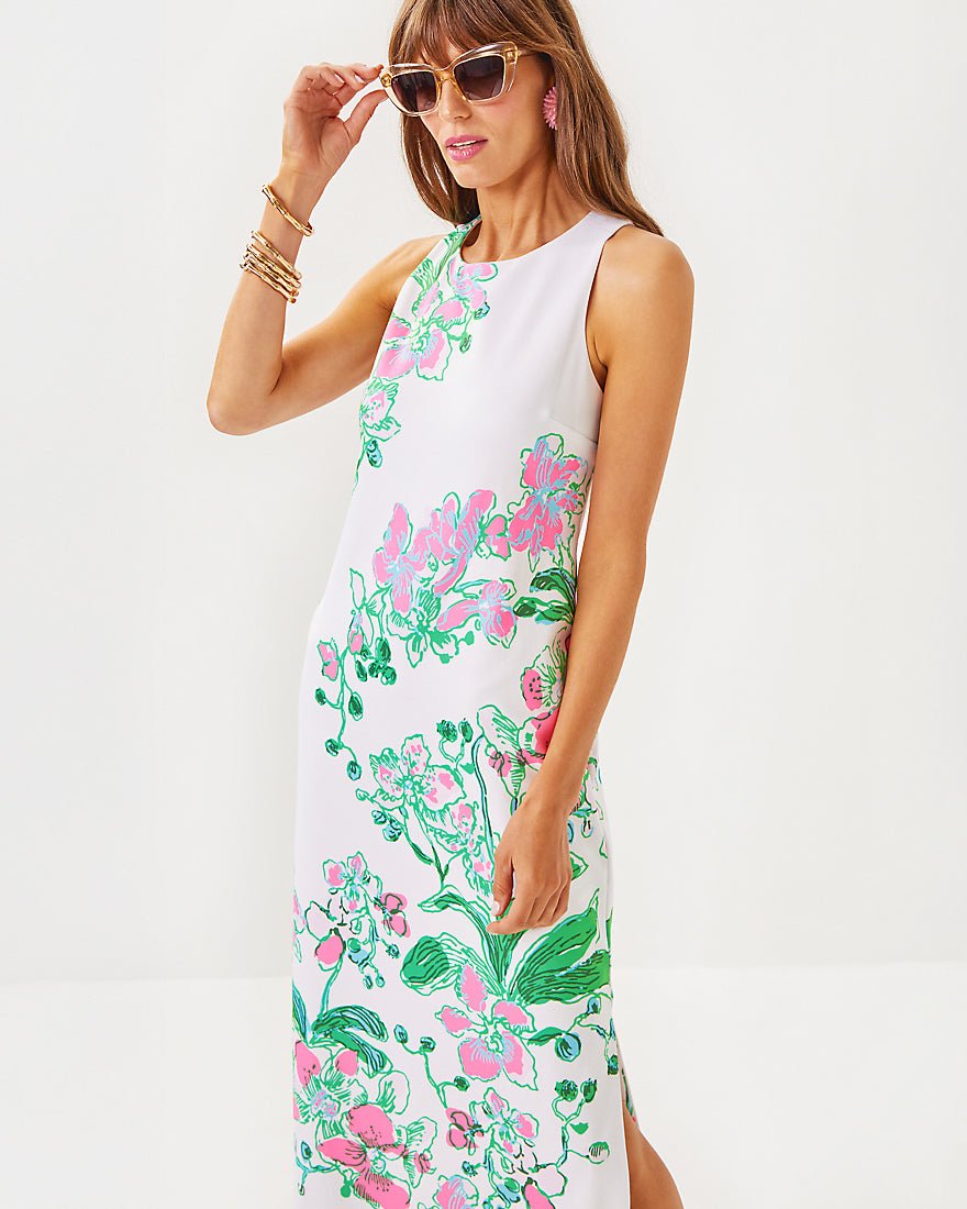 Melodie Maxi Dress - Multi Oversized Orchids On The Avenue