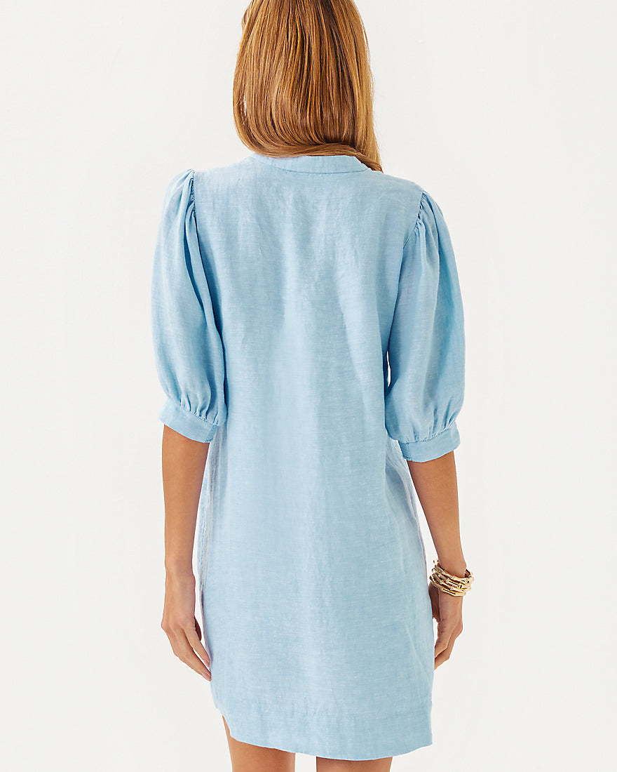 Mialeigh Elbow Sleeve Linen Dress