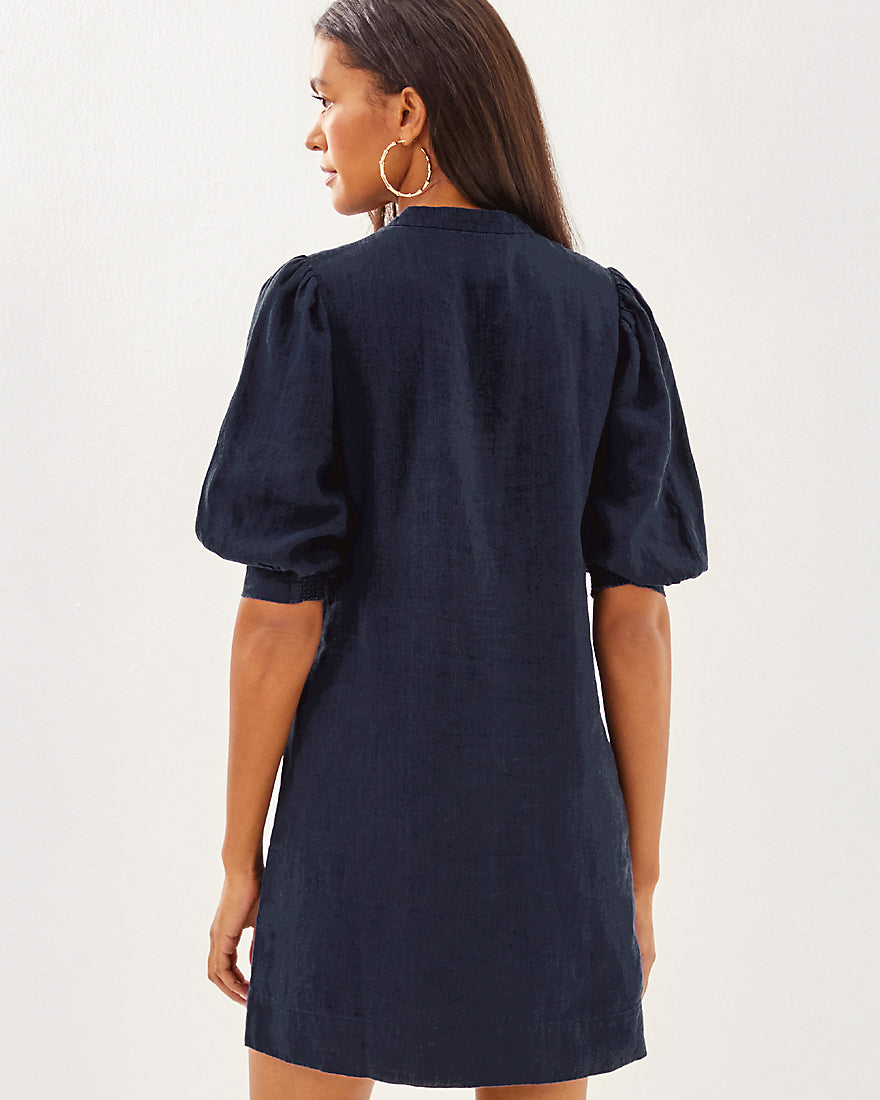 Mialeigh Elbow Sleeve Linen Dress